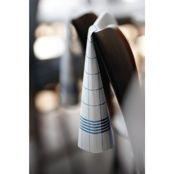 Dunisoft Towel Napkin Blue Check 38x54cm (250 Pack) Duni