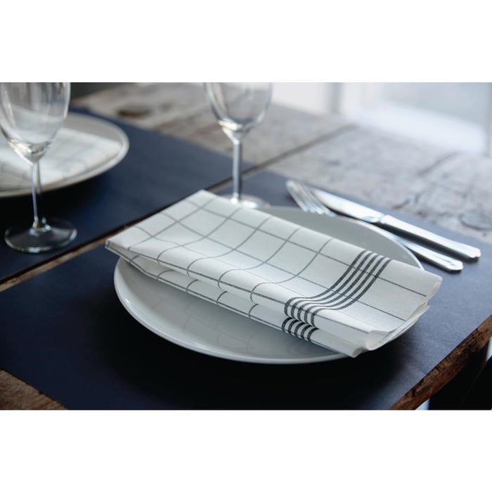 Dunisoft Towel Napkin Grey Check 38x54cm (250 Pack) Duni