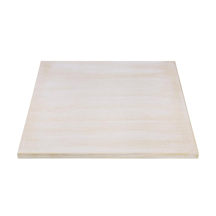 Bolero Pre-drilled Square Table Top Vintage White 700mm Bolero