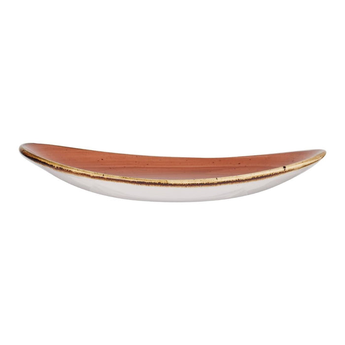 Churchill Stonecast Oval Coupe Plate Orange 192mm (12 Pack) Churchill