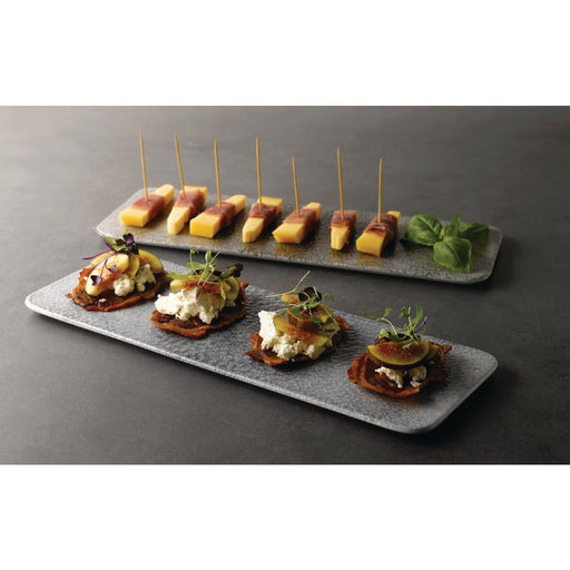 Churchill Raku Rectangular Tiles Quartz Black 140 x 376mm (4 Pack) Churchill