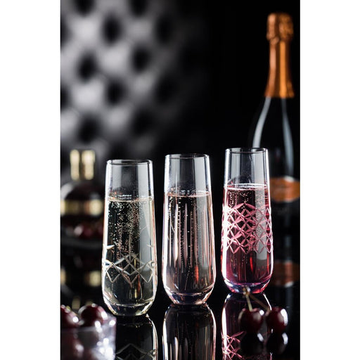 Utopia Raffles Diamond Champagne Glasses 300ml (6 Pack) Utopia