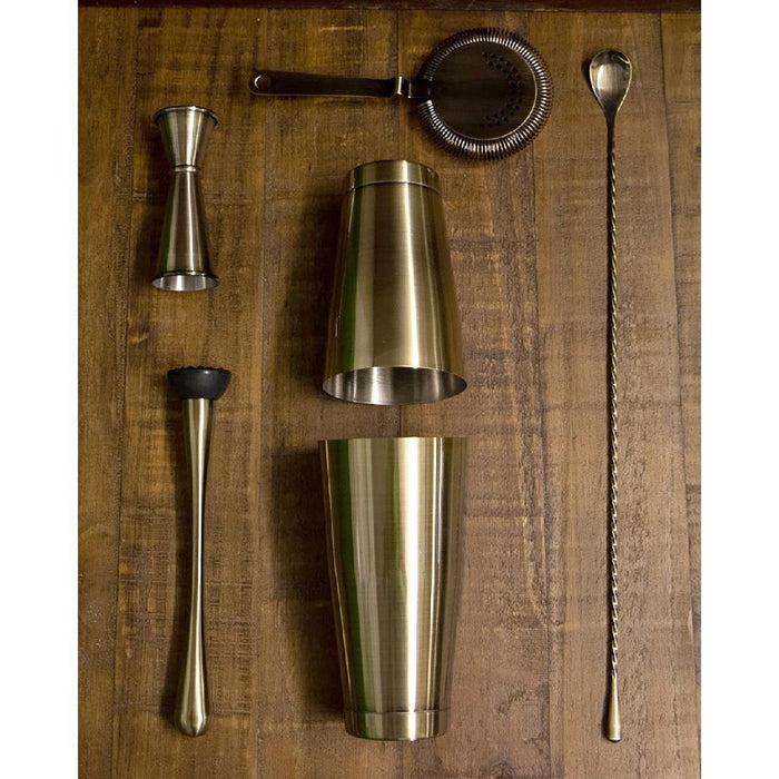 Beaumont Mezclar Throwing Strainer Antique Brass Plated Beaumont