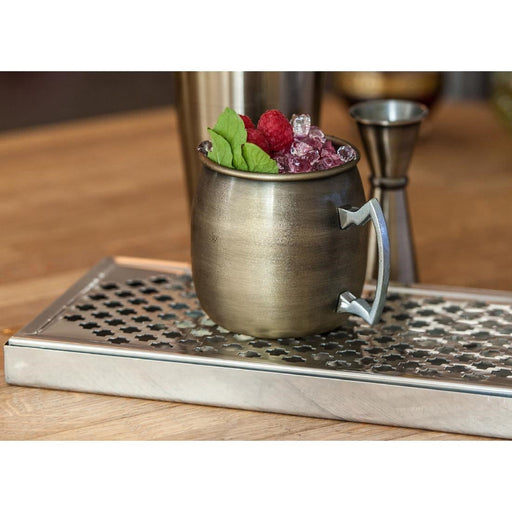 Beaumont Antique Brass Plated Curved Moscow Mule Mug 500ml Beaumont
