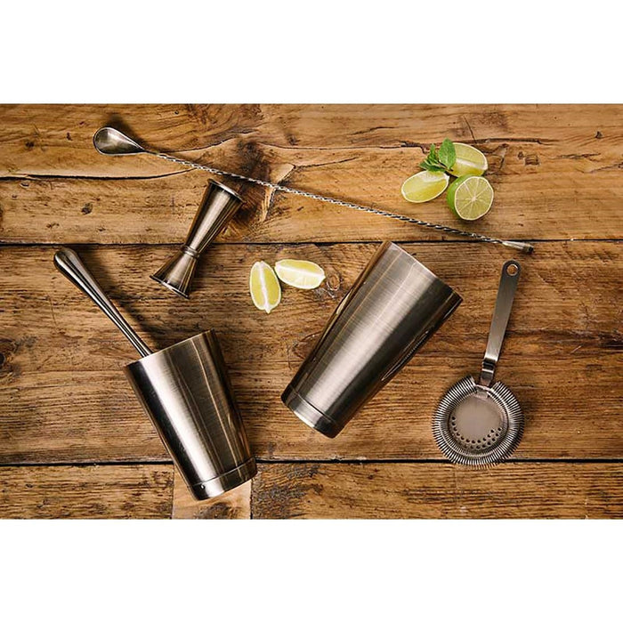 Beaumont Antique Brass Plated Curved Moscow Mule Mug 500ml Beaumont