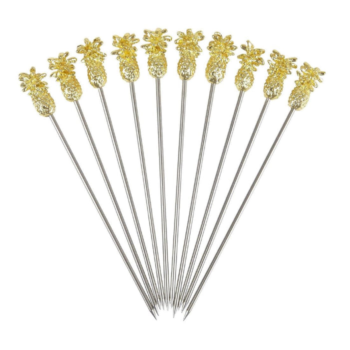 Beaumont Pineapple Garnish Pick Gold Plated (10 Pack) Beaumont