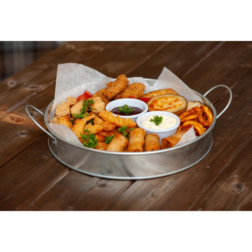 Beaumont Round Galvanised Tin Serving Platter 304mm Beaumont