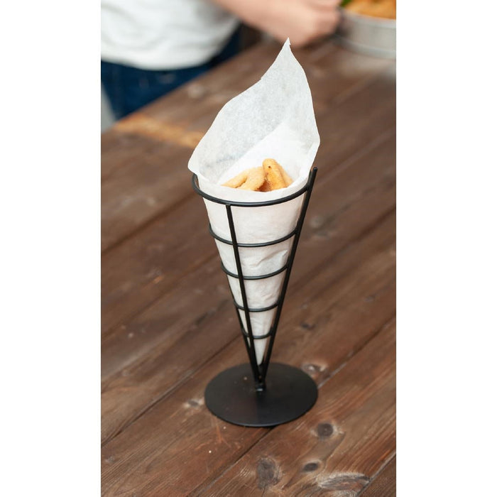 Beaumont Wire French Fry Cone And Ramekin Holder Black Beaumont