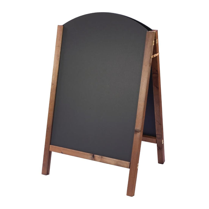 800mm x 515mm Reversible Curved Top A-Board (Oak Finish)