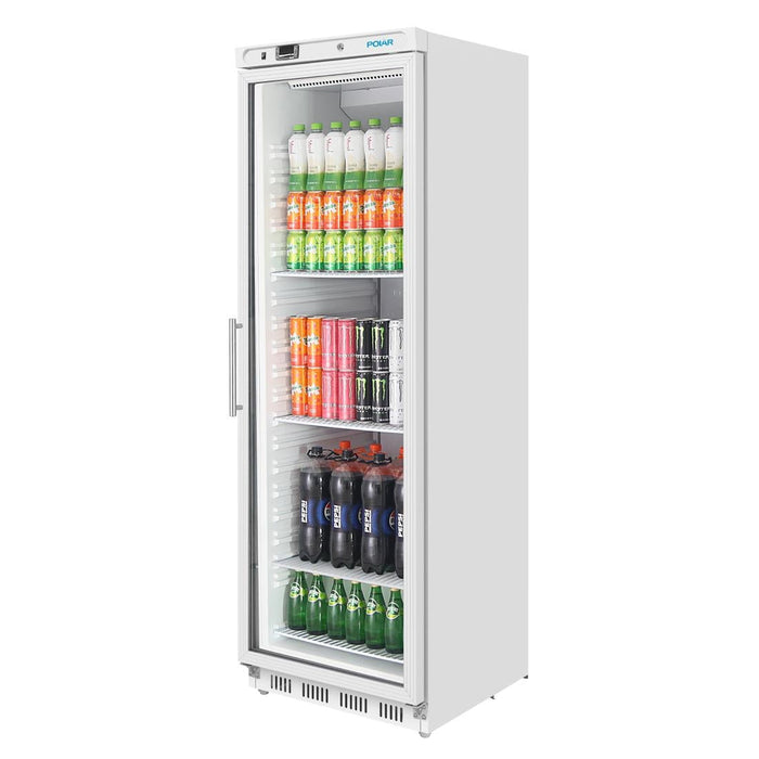 Polar C-Series Upright Display Fridge White 400Ltr Polar