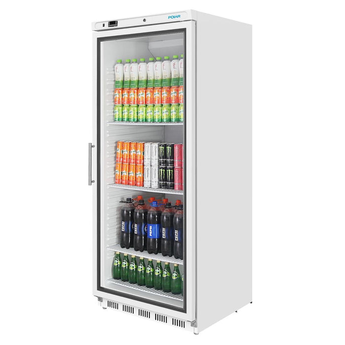 Polar C-Series Upright Display Fridge White 600Ltr Polar
