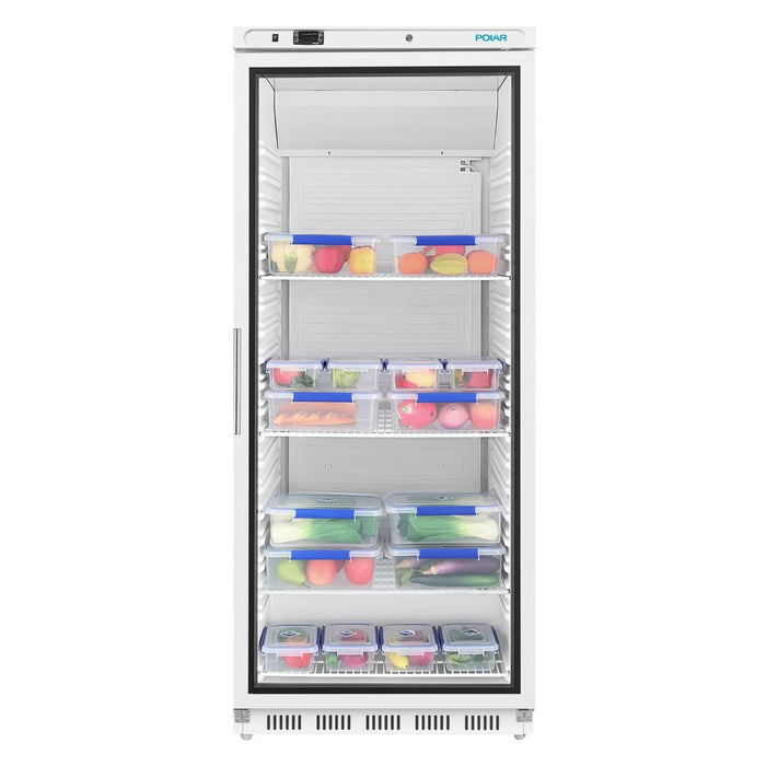 Polar C-Series Upright Display Fridge White 600Ltr Polar