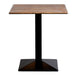 Turin Metal Base 600mm Square Dining Table w/Laminate Top in Planked Oak Everyday