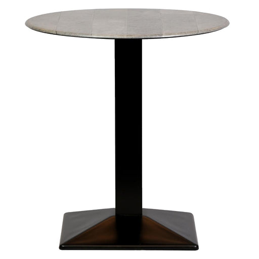 Turin Metal Base 600mm Round Dining Table with Laminate Top in Concrete Everyday