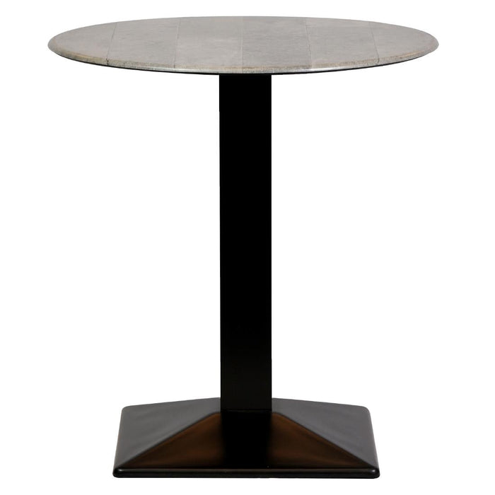 Turin Metal Base 600mm Round Dining Table with Laminate Top in Concrete Everyday