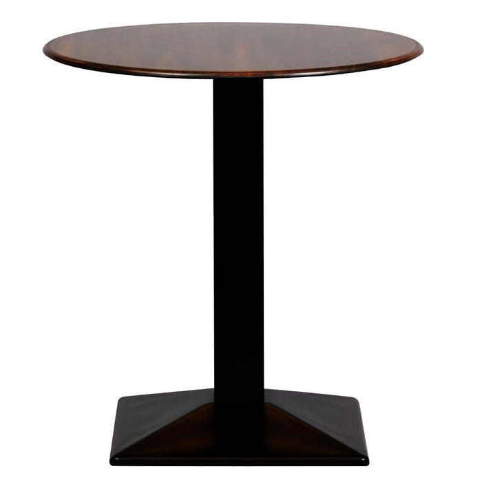 Turin Metal Base 600mm Round Dining Table with Laminate Top in Walnut Everyday