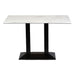 Turin Metal Base Rectangle Dining Table with Laminate Top in Marble Everyday