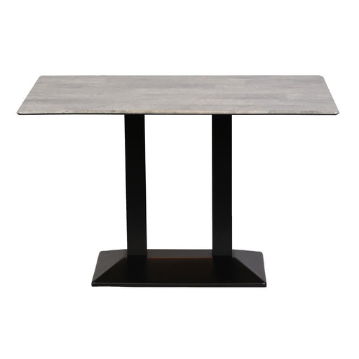 Turin Metal Base Rectangle Dining Table with Laminate Top in Concrete Everyday