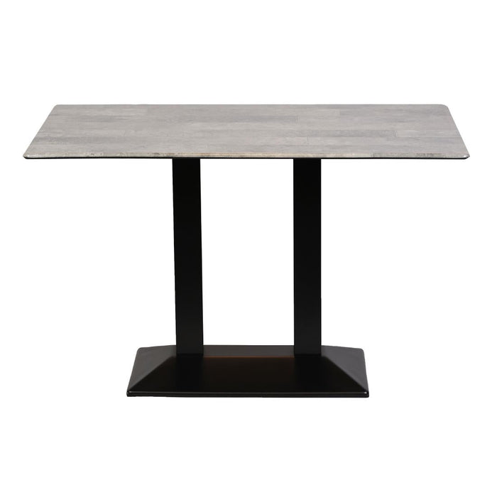 Turin Metal Base Rectangle Dining Table with Laminate Top in Concrete Everyday