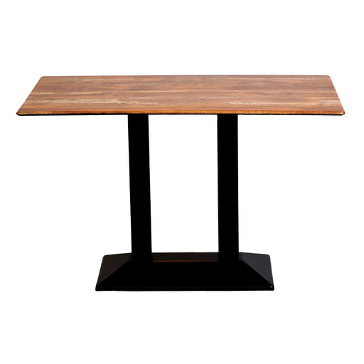 Turin Metal Base Rectangle Dining Table with Laminate Top in Planked Oak Everyday