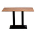 Turin Metal Base Rectangle Dining Table with Laminate Top in Planked Oak Everyday