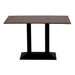 Turin Metal Base Rectangle Dining Table with Laminate Top in Walnut Everyday