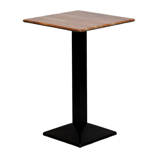 Turin Metal Base 600mm Square Poseur Table w/Laminate Top in Planked Oak Everyday