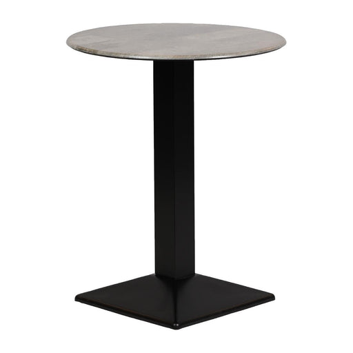Turin Metal Base 600mm Round Poseur Table with Laminate Top in Concrete Everyday