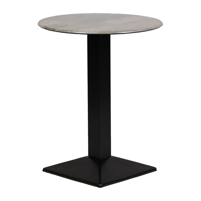 Turin Metal Base 600mm Round Poseur Table with Laminate Top in Concrete Everyday