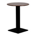 Turin Metal Base 600mm Round Poseur Table with Laminate Top in Walnut Everyday