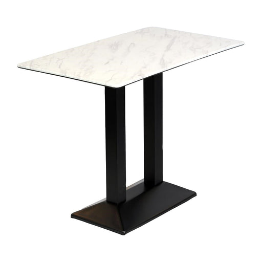 Turin Metal Base Rectangle Poseur Table with Laminate Top in Marble Everyday
