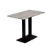 Turin Metal Base Rectangle Poseur Table with Laminate Top in Concrete Everyday