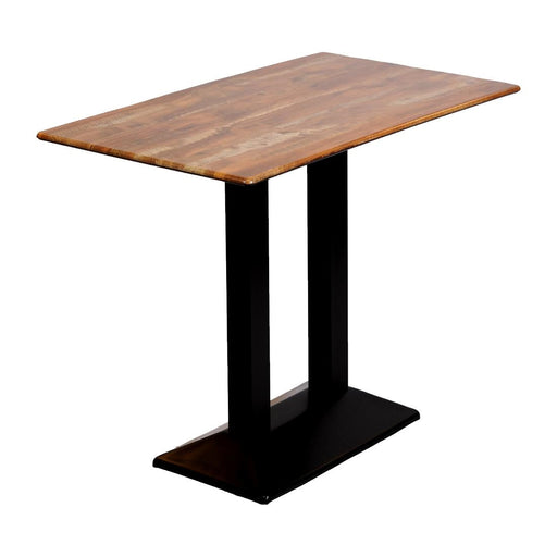 Turin Metal Base Rectangle Poseur Table with Laminate Top in Planked Oak Everyday