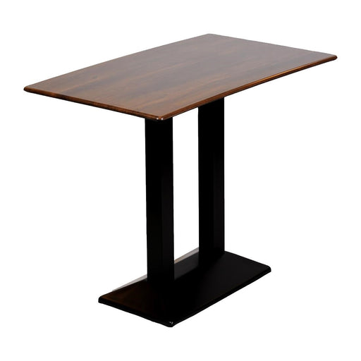 Turin Metal Base Rectangle Poseur Table with Laminate Top in Walnut Everyday