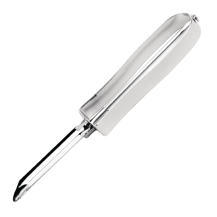 Stainless steel curved edge peeler