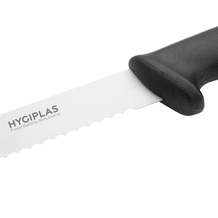 Hygiplas Bread Knife Black 20cm Hygiplas