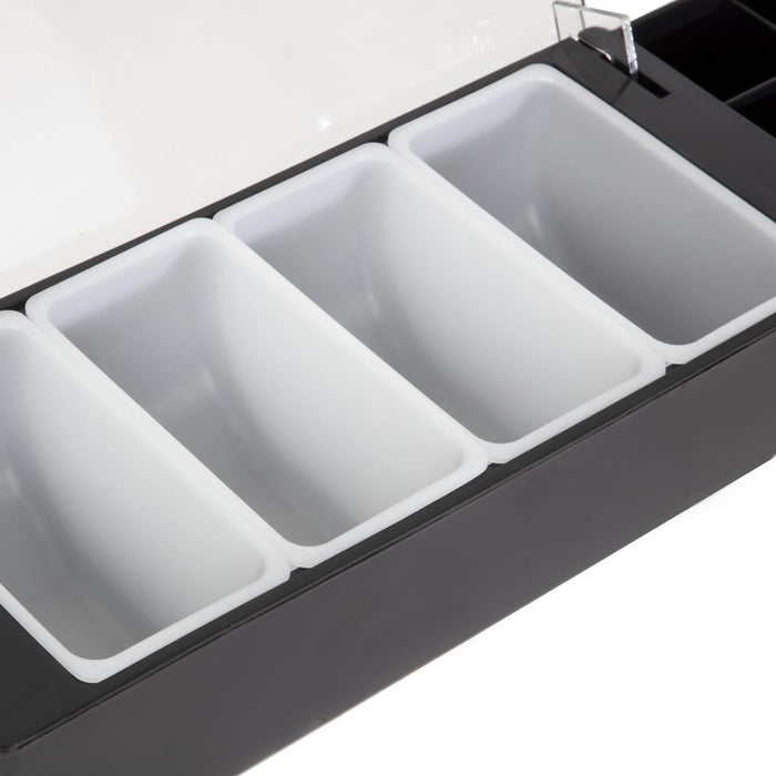 Beaumont 4 Compartment Condiment Holder with Napkin Dispenser Black Beaumont