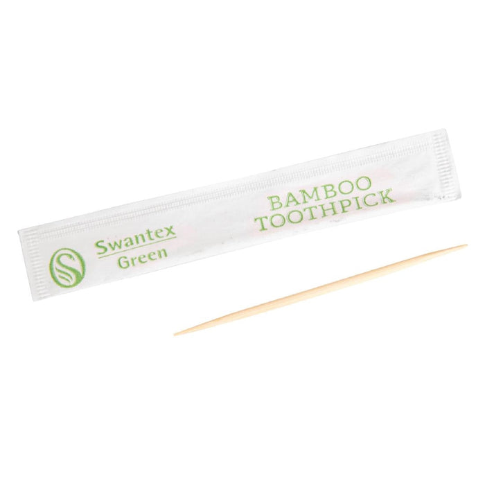 Individually Wrapped Biodegradable Bamboo Toothpicks (1000 Pack) Swantex