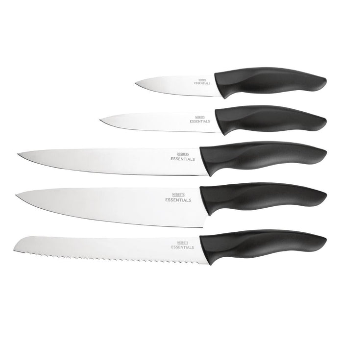 Nisbets Essentials 5-Piece Knife Set with Block Nisbets Essentials
