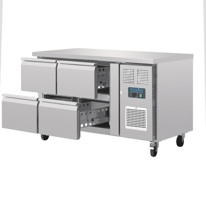 Polar U-Series Four Drawer Gastronorm Counter Fridge Polar