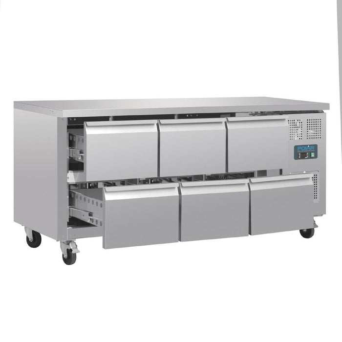 Polar U-Series Six Drawer Gastronorm Counter Fridge Polar