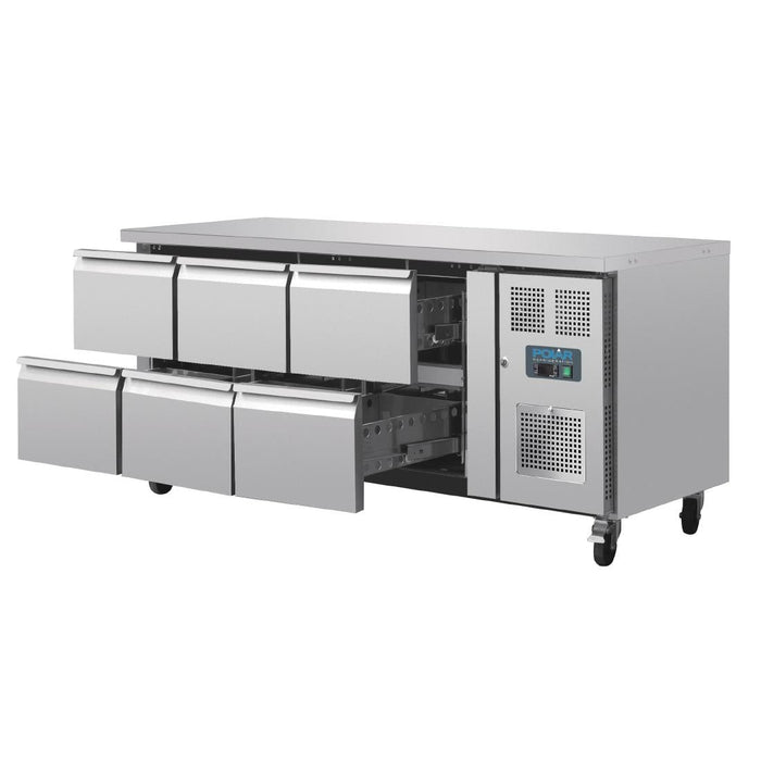 Polar U-Series Six Drawer Gastronorm Counter Fridge Polar