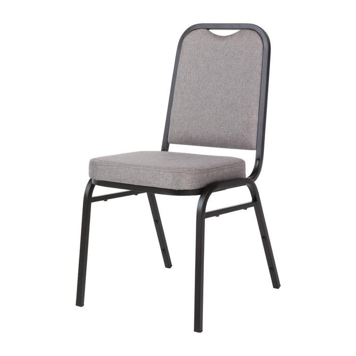 Bolero Square Back Banquet Chairs Black & Grey (4 Pack) Bolero