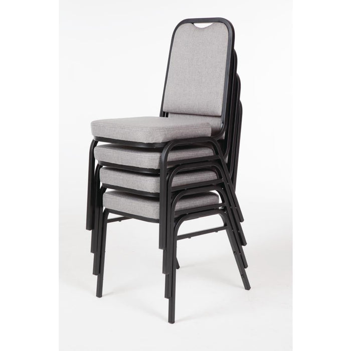 Bolero Square Back Banquet Chairs Black & Grey (4 Pack) Bolero