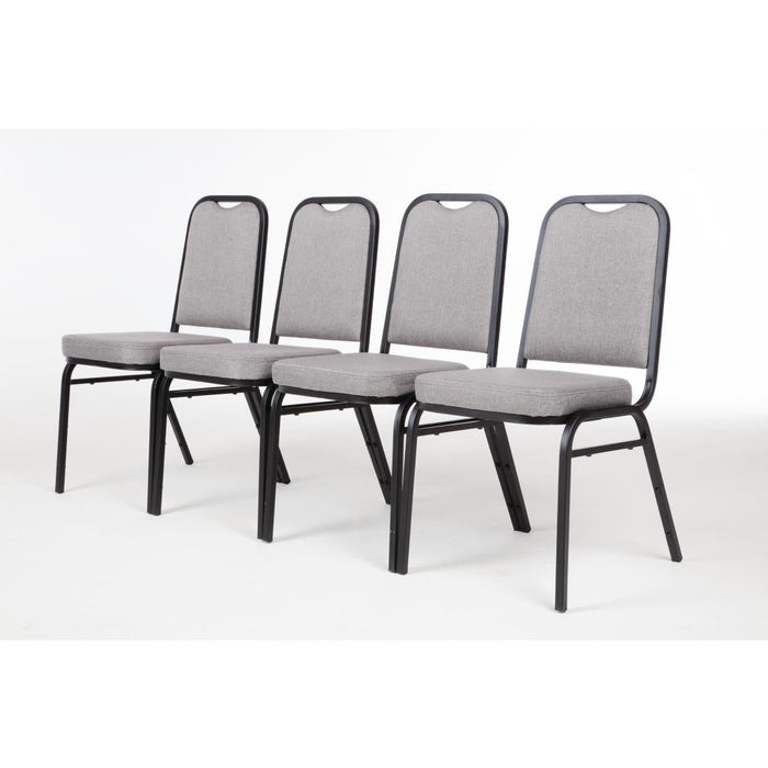 Bolero Square Back Banquet Chairs Black & Grey (4 Pack) Bolero