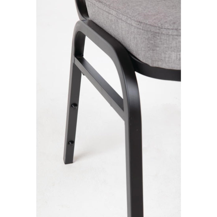 Bolero Square Back Banquet Chairs Black & Grey (4 Pack) Bolero