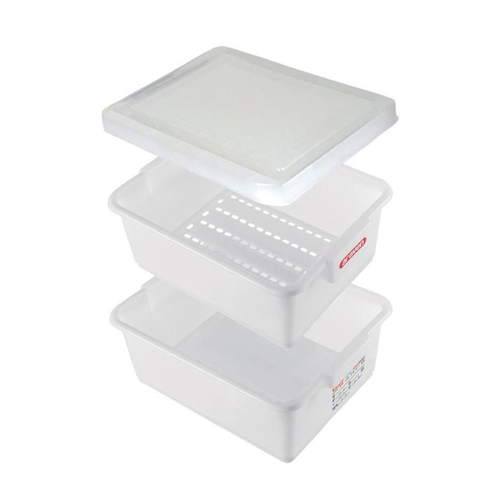 Set includes 35L Box with perforated 35L insert and lid