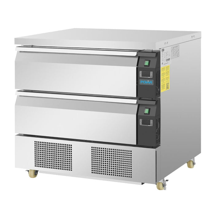 Polar U-Series Double Drawer Dual Temperature Counter Fridge Freezer 4xGN Polar