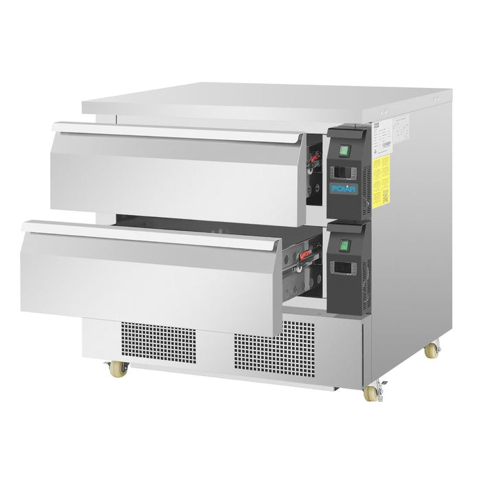 Polar U-Series Double Drawer Dual Temperature Counter Fridge Freezer 4xGN Polar
