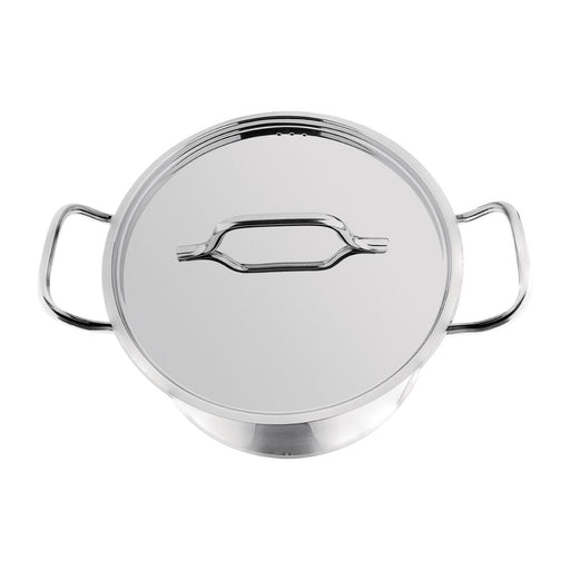 Nisbets Essentials Stainless Steel Stew Pot With Lid 24cm Nisbets Essentials